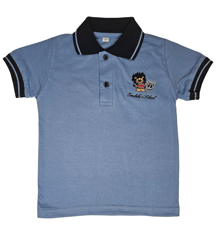 Polera Celeste León Manga Corta