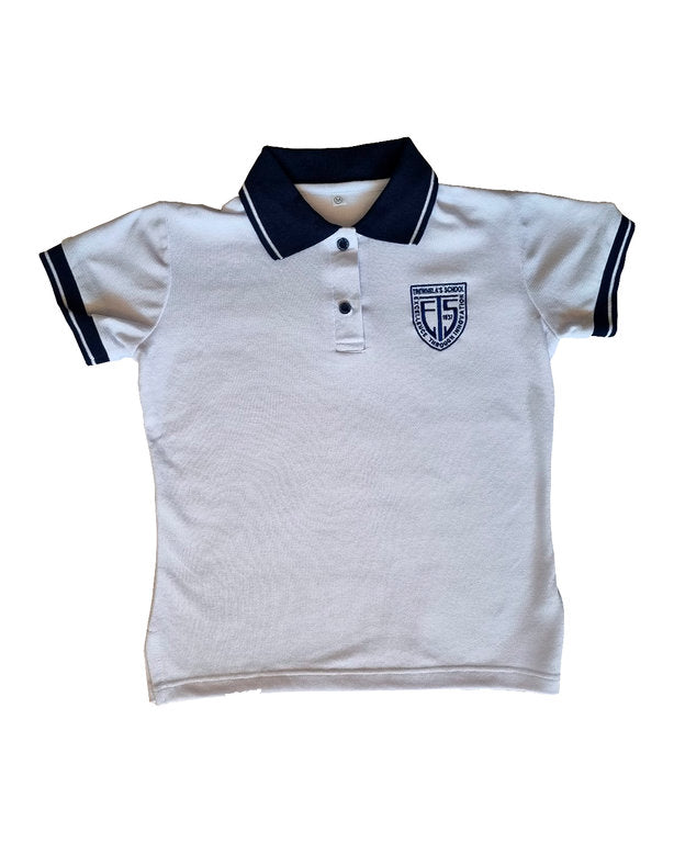 Polera Blanca Manga Corta Varón