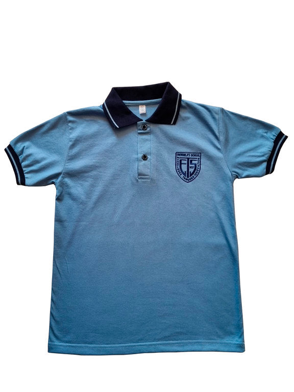 Polera Celeste Insignia Manga Corta