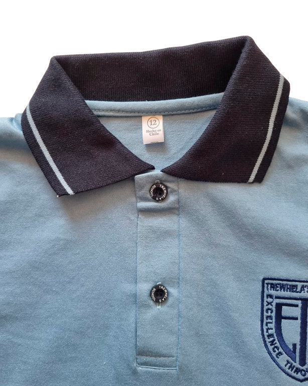 Polera Celeste Insignia Manga Corta