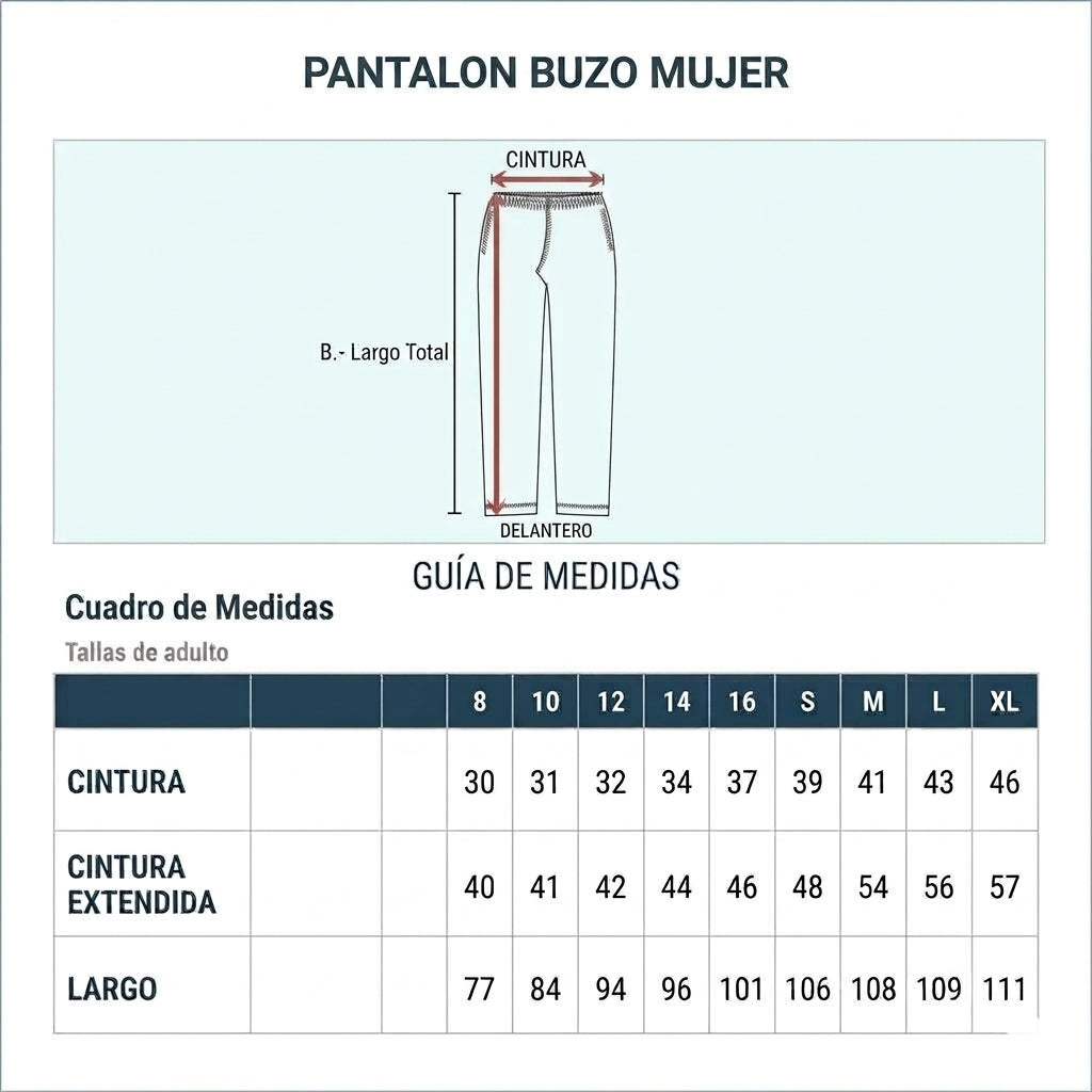 Buzo azul mujer sin bolsillo