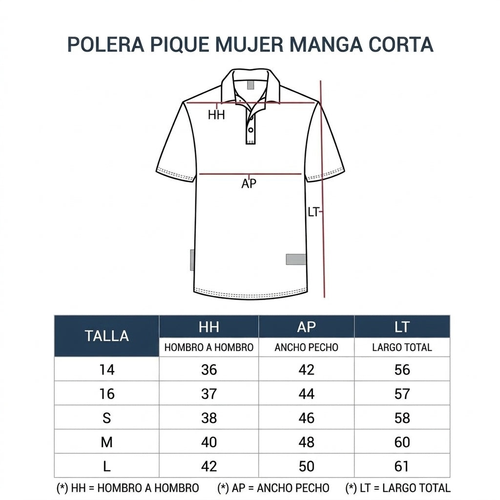 Polera pique manga corta mujer